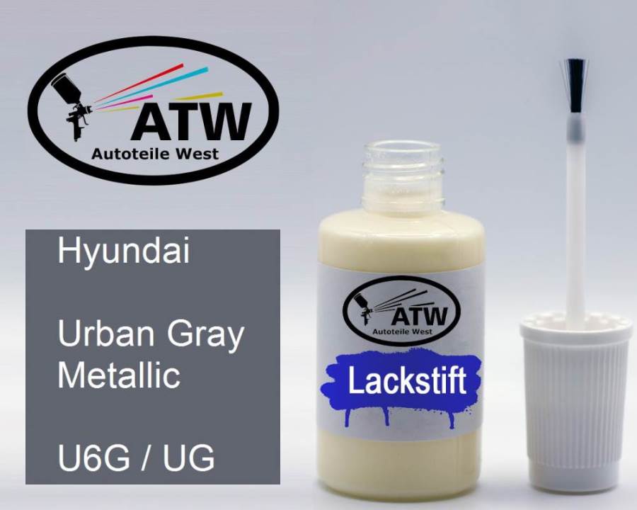 Hyundai, Urban Gray Metallic, U6G / UG: 20ml Lackstift, von ATW Autoteile West.